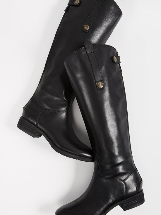Sam Edelman Shoes - Sam Edelman Women's Penny Classic Equestrian Boot, Black Leather, 7 Medium US